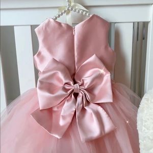 pink girl dress with pearls